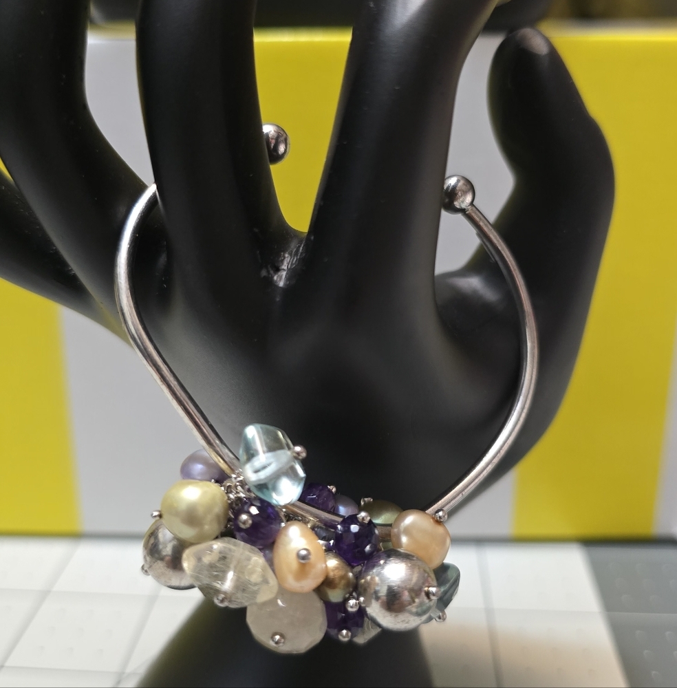 Elegant Sterling Silver Beaded Bracelet